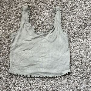 Cropped ribbed tank 